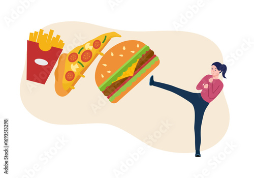 Stop Eating Junk Food, Fast Food Danger, No Health Risk Nutrition.