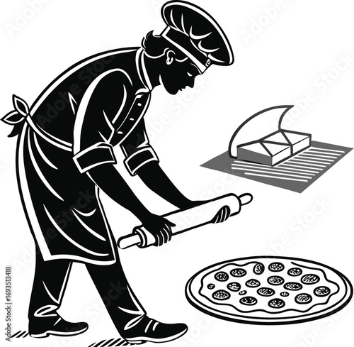 Pizza Chef: Making Pizza with Rolling Pin and Box