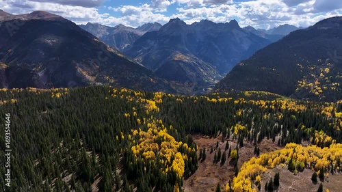 Switzerland of America - Colorado San Juan Mountains Autumn Forest from Above