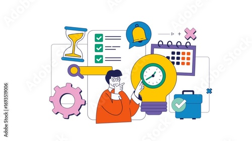 time management Animated Illustration