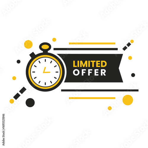 Limited offer countdown clock promotion banner for sales and special deals