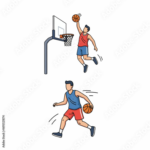 Man Performing Basketball Drills in Action