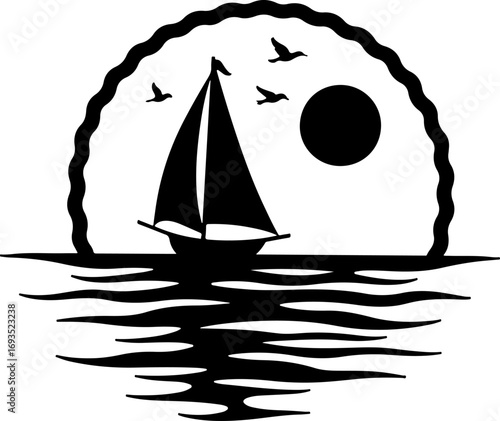 silhouette of a sailing ship, ship, boat, sea, sail, sailboat, sailing, ocean, water, yacht, pirate, vessel, nautical, old, travel, silhouette, mast, sunset, sky, schooner, transportation, summer, mar