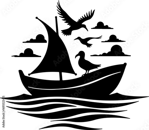 silhouette of a sailing ship, ship, boat, sea, sail, sailboat, sailing, ocean, water, yacht, pirate, vessel, nautical, old, travel, silhouette, mast, sunset, sky, schooner, transportation, summer, mar
