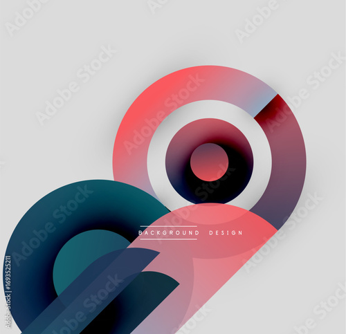 Abstract geometric shapes overlap. Pink, teal, black colors create dynamic composition. Modern design element for backgrounds.