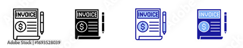 Invoice  Icon Set Multiple Style Collection