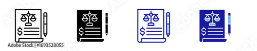 Balance Sheet  Icon Set Multiple Style Collection