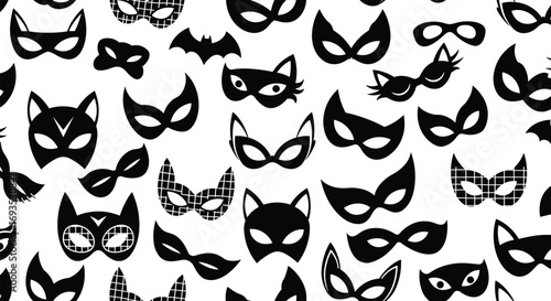 Superhero mask svg, masquerade mask bundle, superhero party clipart, hero mask silhouettes png, catwoman mask svg, cricut cut files