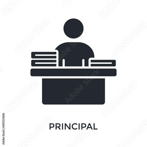 Principal Icon Glyph Style. Vector Illustration For Graphic Design