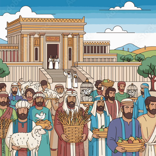 Bringing Sacrifices to The Temple of Solomon, bible story