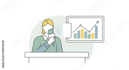 Presenting Business Growth A Minimalist Illustration