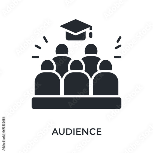 Audience Icon Glyph Style. Vector Illustration For Graphic Design