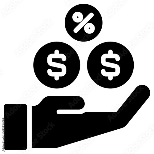 commission icon isolated on white background. vector illustration icon for  business brokerage