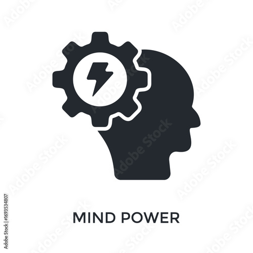 Mind Power Icon Glyph Style. Vector Illustration For Graphic Design