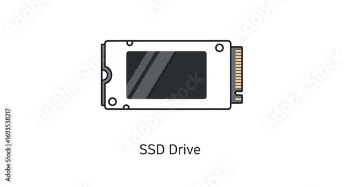 Vector Illustration Simple SSD Drive Design