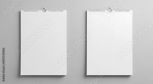 Blank Wall Calendars Mockup.