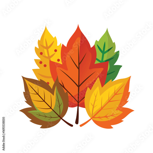 Vibrant autumn leaves in a colorful cluster