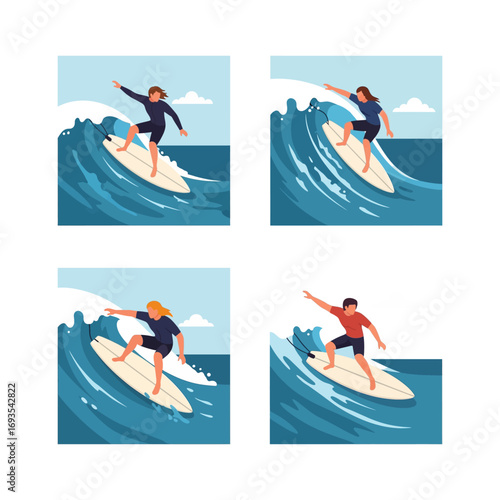 Dynamic Surfing Action: A Thrilling Wave Ride Experience