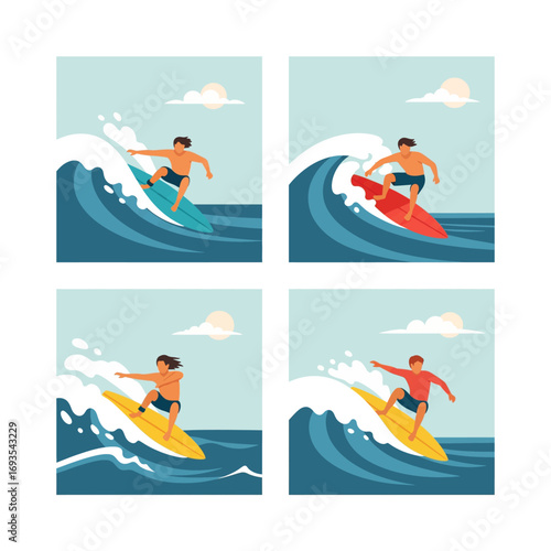 Dynamic Surfing Action: A Thrilling Wave Ride Experience