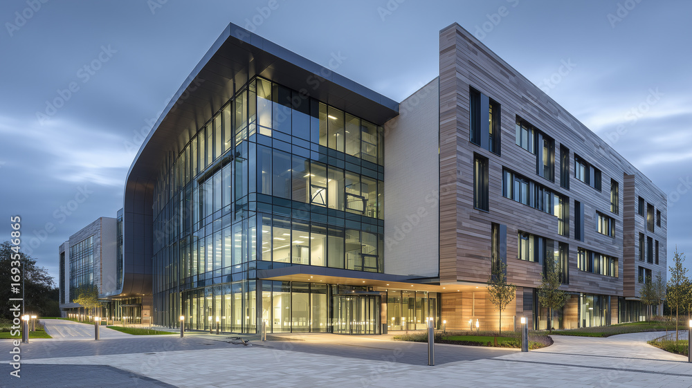 Obraz premium Modern hospital building exterior