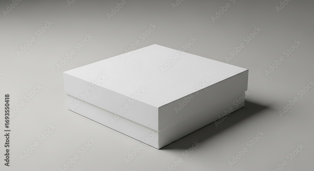Fototapeta premium White Square Box on Gray Background.