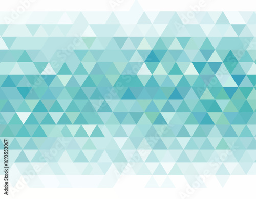 Abstract Geometric Pattern with Teal and White Triangles.