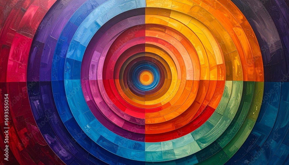 Obraz premium A vibrant abstract background with a colorful spiral design, featuring a swirling pattern of light and texture