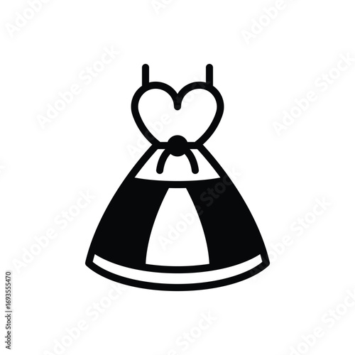 Black solid icon for dress