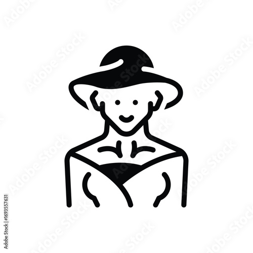 Black solid icon for artist