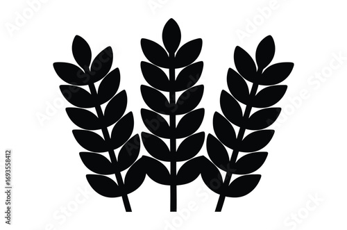 wheat stalk silhouette vector, Wheat ears vector illustration