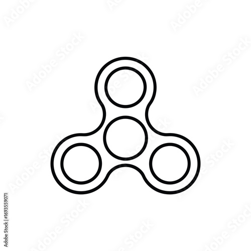 Simple outline drawing of a three pointed fidget spinner toy