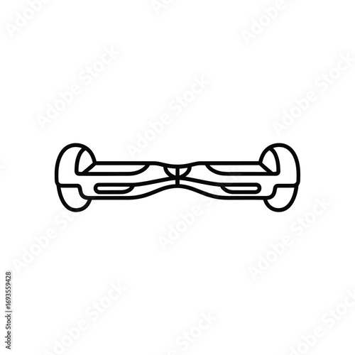 Simple outline icon of a hoverboard on a white background