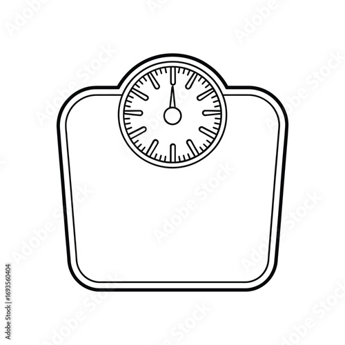 Simple line drawing of a vintage bathroom scale