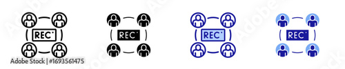 Recording  Icon Set Multiple Style Collection