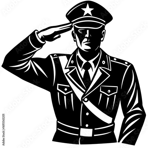 soldier-salute silhouette black