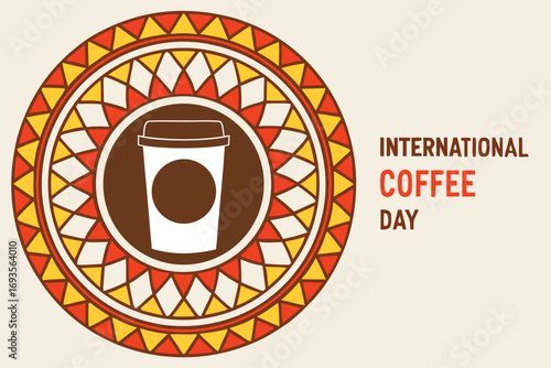 International Coffee Day Disposable Cup and Tribal Design