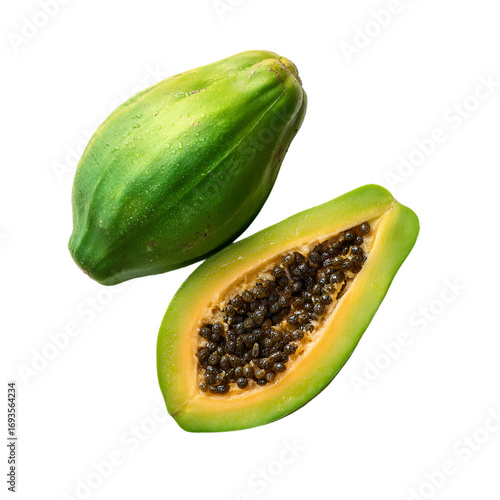 Wallpaper Mural Fresh papaya fruit tropical farm food photography isolated background close-up healthy eating concept Torontodigital.ca