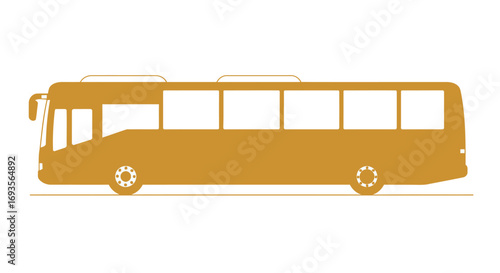 Vector Illustration of a Golden Passenger Bus for Transportation Designs