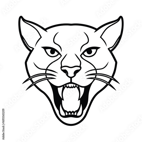 aggressive cougar head vector illustration 