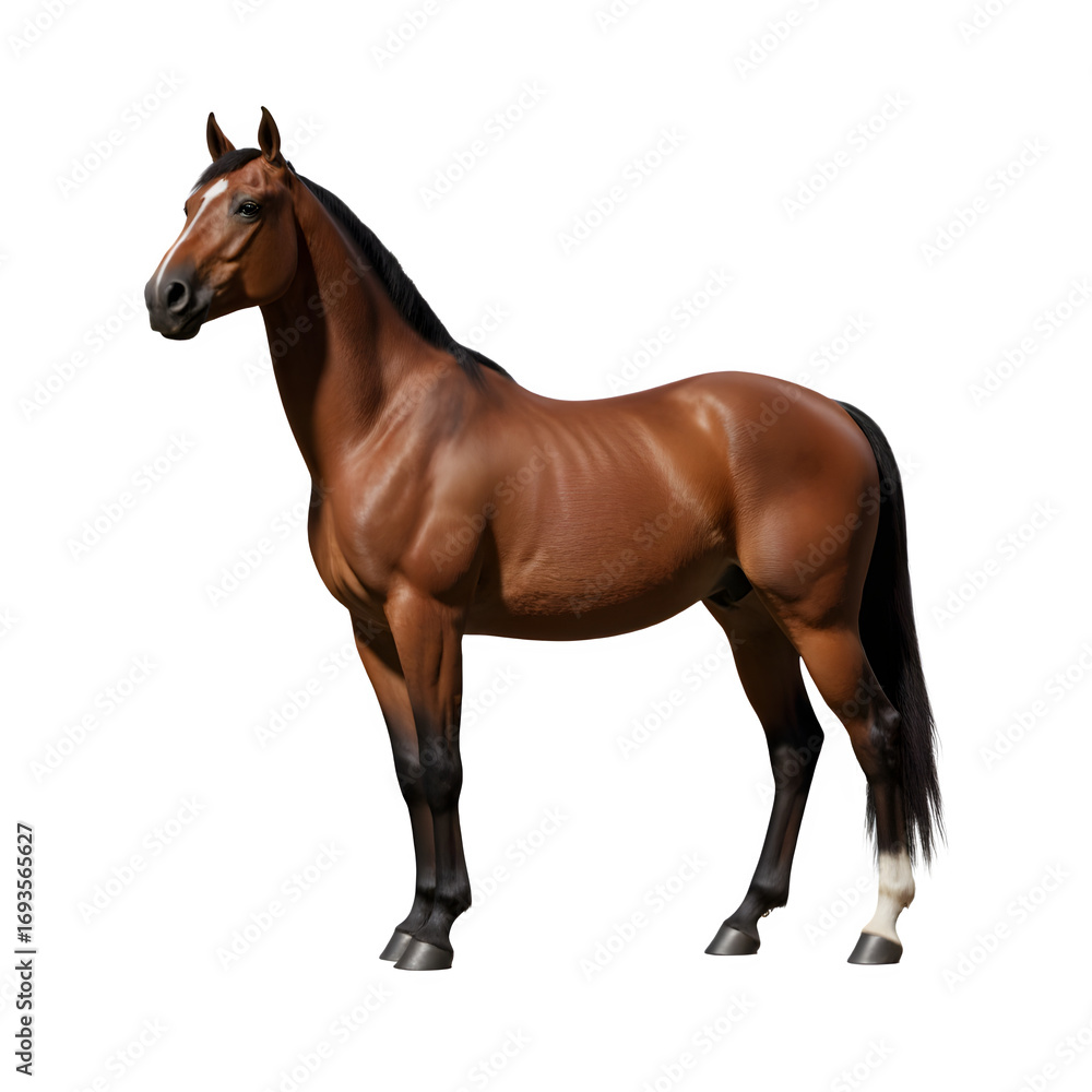 Naklejka premium Realistic Horse Standing with Transparent Background