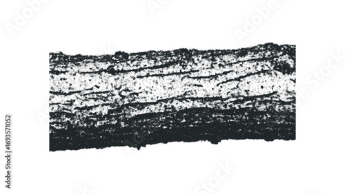 Rough tree bark texture detailed with halftone effect. Vector hand drawn illustration