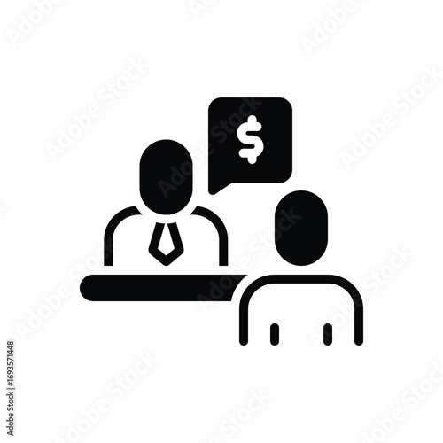 Black solid icon for financial advisory