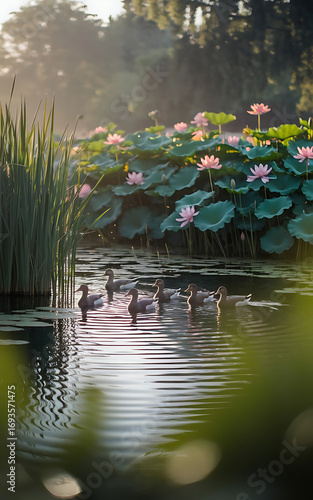 Ducks in the pond