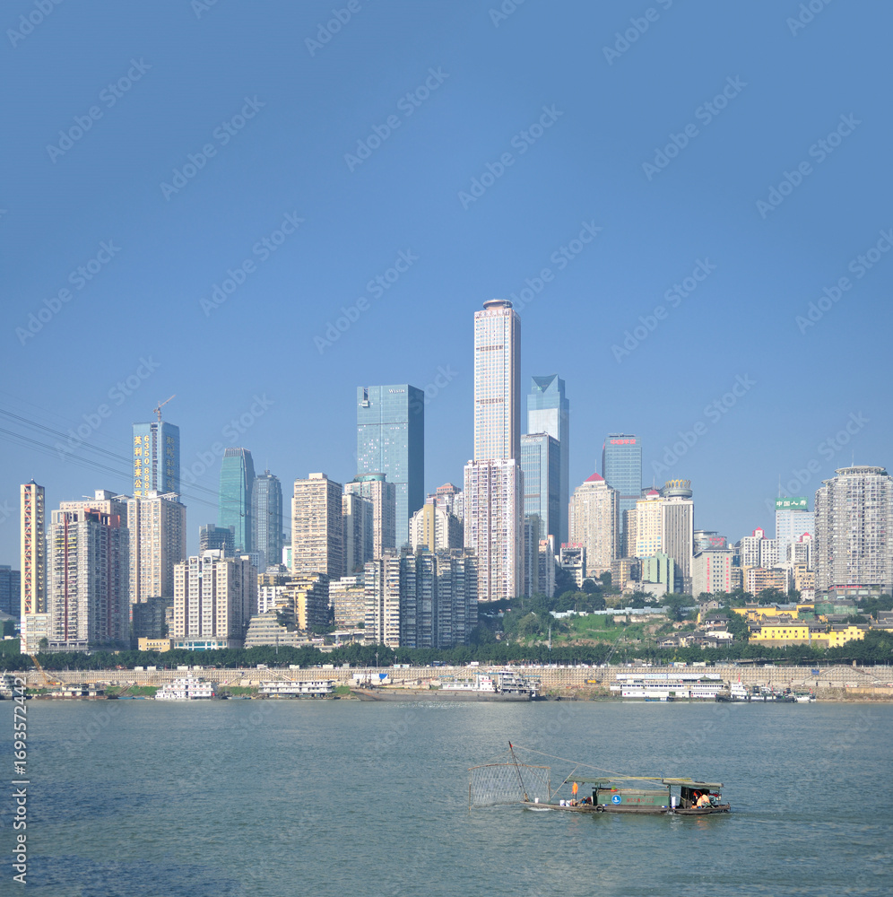 Fototapeta premium Chongqing, China: Urban Scenery of the Yuzhong Peninsula.