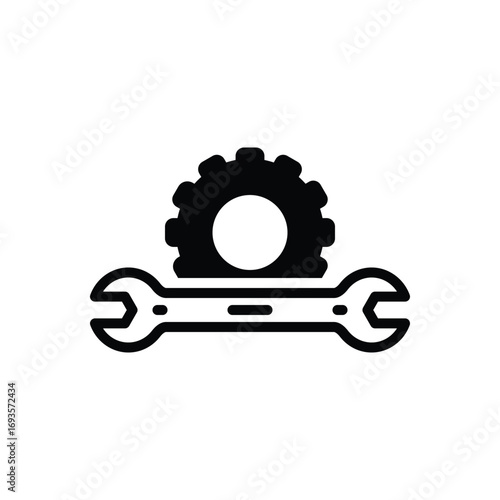 Black solid icon for management tools