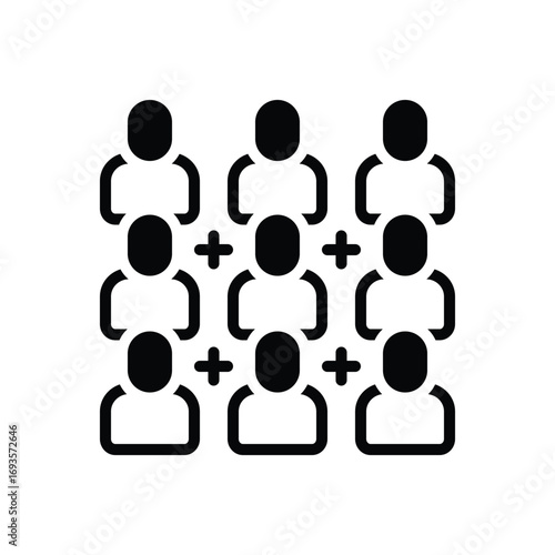 Black solid icon for organizational design