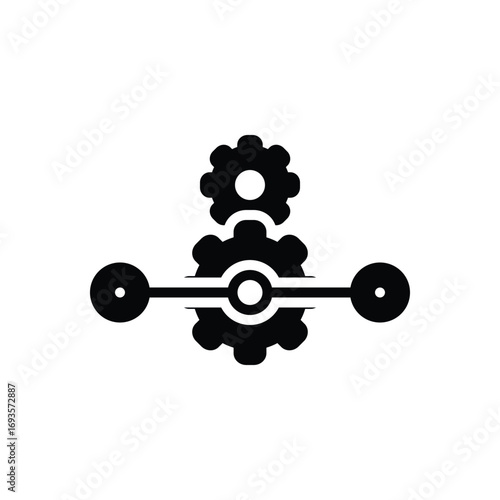 Black solid icon for process streamlining