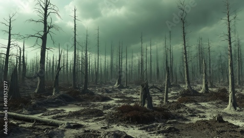 Desolate forest wasteland