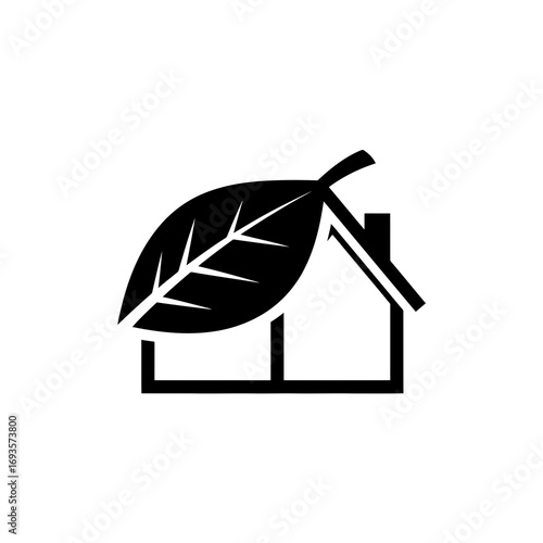 house with leaves