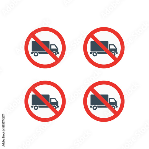 Truck Prohibited Sign on City Street